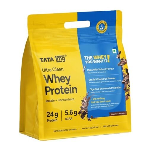 Tata 1mg Ultra Clean Whey Protein Isolate + Concentrate (Hazelnut Chocolate)